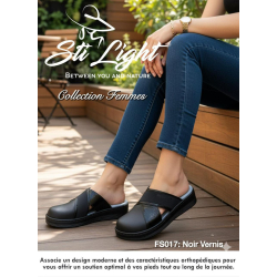 Sabot orthopédique - femme - noir vernis FS017