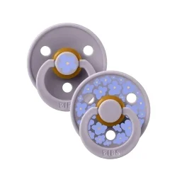 BIBS 02 SUCETTES NATURAL RUBBER JASMINE FOSSIL GREY MIX SIZE 2