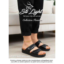 Claquette orthopédique - femmeNOIR BRILLANT fs012