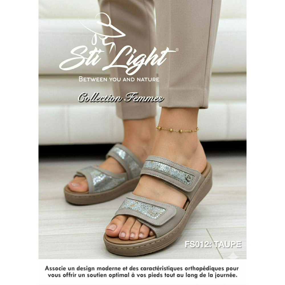 Claquette orthopédique - femme TAUPE fs012