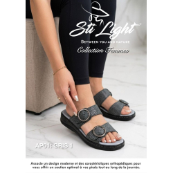 Claquette orthopédique - femme - gris 1 ap01