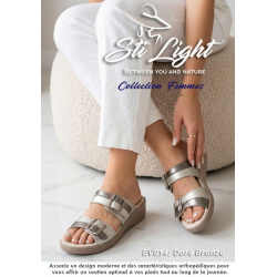 Claquette orthopédique - femme  doré bronze ev014