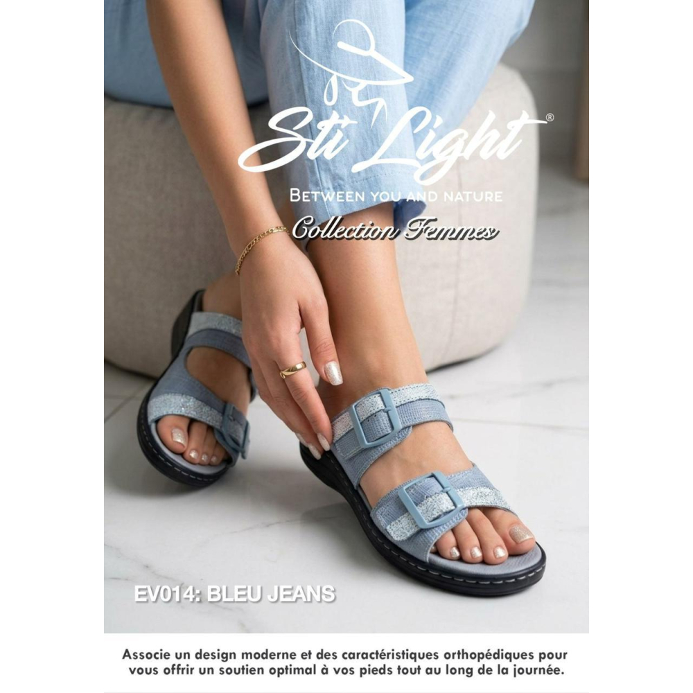 Claquette orthopédique - femme bleu DJEAN ev014